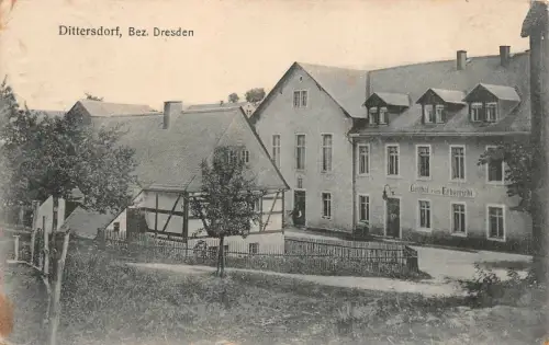 Dittersdorf Bez. Dresden Gasthaus zum Erbgericht Postkarte AK 1919
