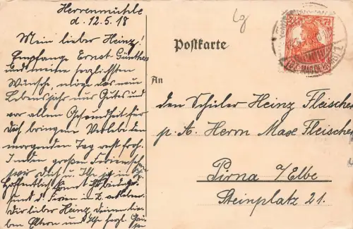 Große Mühle und Katharinen Kirche Danzig Postkarte AK 1918