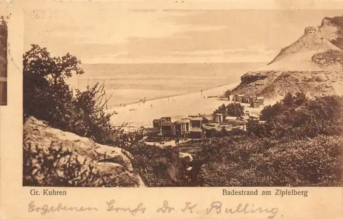 Gr. Kuhren Badestrand am Zipfelberg Postkarte AK 1925