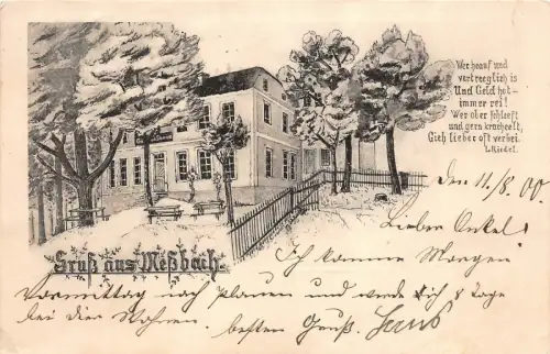 Gruss aus Meßbach Postkarte AK 1909