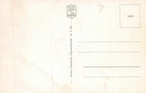 Rügenwalde-Bad Brandung an der Mole Postkarte AK