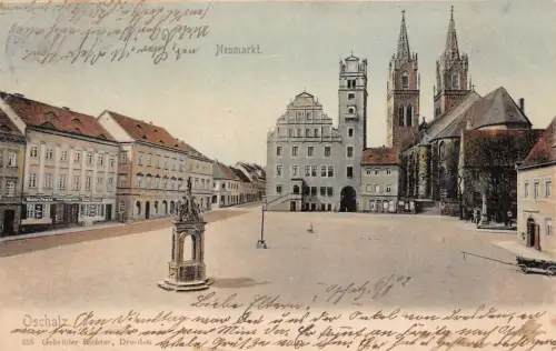 Oschatz Neumarkt Postkarte 1902
