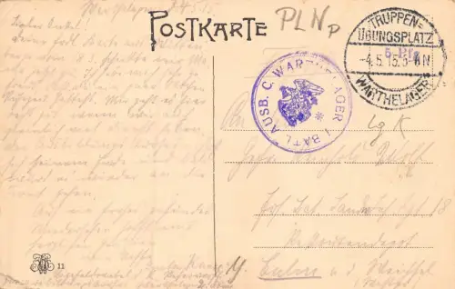 Truppenübungsplatz Warthelager Warthelandschaft Feldpostkarte AK 1915