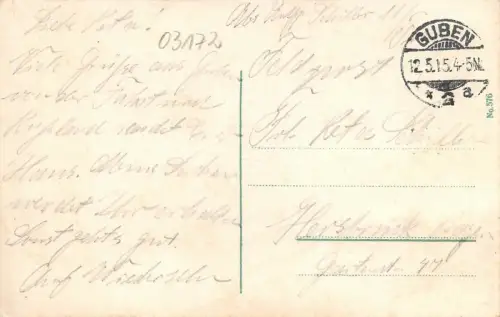 Guben Neiße-Partie Blick nach dem Bismarckturm AK 1915