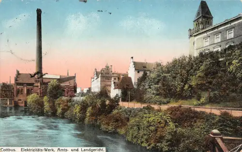 Cottbus Elektrizitäts-Werk Amts- und Landgericht Landst.-Inf.-Batl. I AK 1915