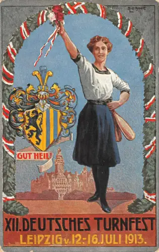 Leipzig 12. Deutsche Turnfest 12.-16. Juli 1913 Feldpostkarte