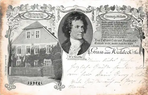 Gruss aus Waldeck i/Thür. Oberförsterei W. v. Goethe AK