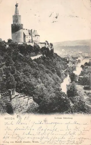 Weida Schloss Osterburg Postkarte 1905