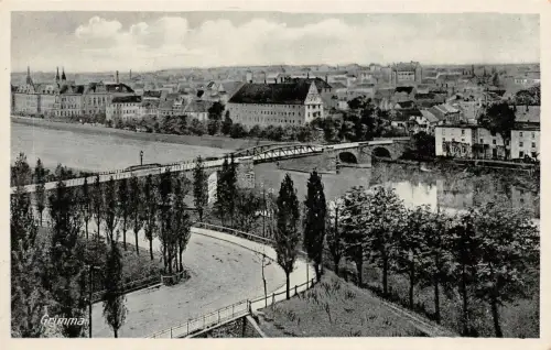 Stadtansicht Grimma Sachsen Postkarte