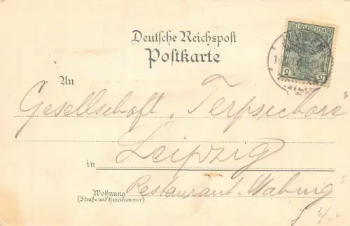Gruss aus Plauen Ruine Liebau und Stadtkirche Vogtland Sachsen Postkarte AK 1900
