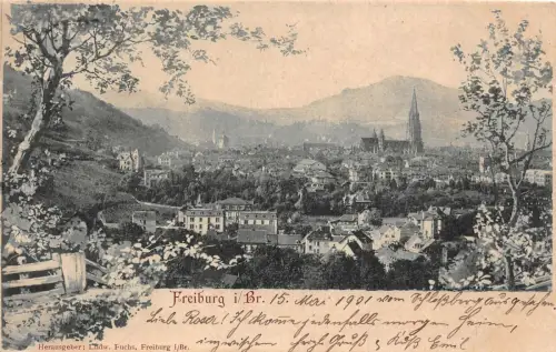 Freiburg i/Br. Ansicht Panorama Baden-Württemberg Postkarte AK 1901