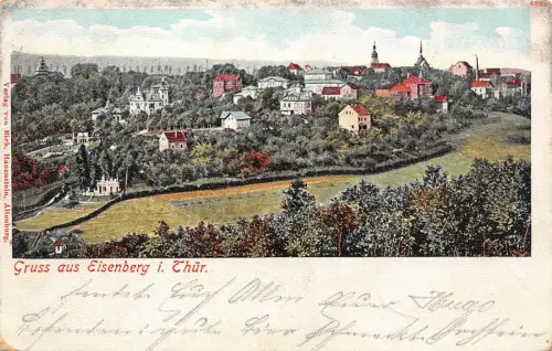 Gruss aus Eisenberg i. Thür. Postkarte 1900