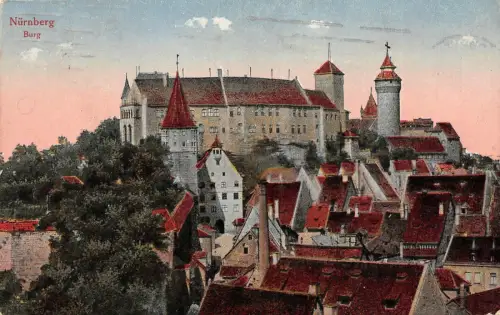 Nürnberg Burg Postkarte AK 1919