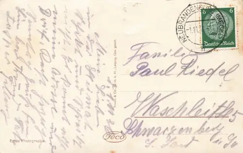 Reutar-Brunnen in Neubrandenburg Mecklenburg-Vorpommern Postkarten AK 1936