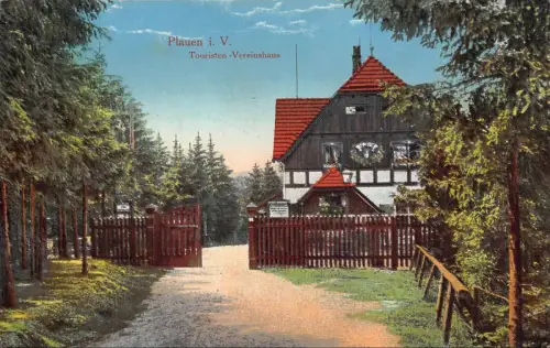 Plauen i. V. Touristen-Vereinshaus Postkarte AK