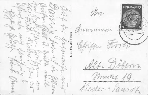 Danzig bei Festbeleuchtung Panorama Postkarte AK 1940