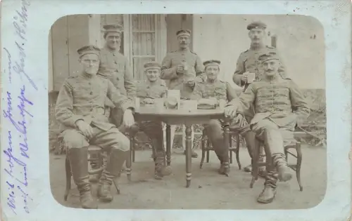 Fotokarte 1.WK Husaren des Husaren-Regiment Nr.9 / 30.Ersatz Division