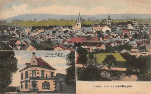 AK Sprendlingen Gasthaus zum deutschen Michel 1927