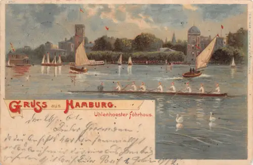 Gruss aus Hamburg Uhlenhorster Fährhaus AK 1901