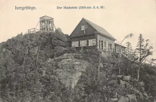 Isergebirge Der Hochstein 1058 mtr. ü. d. M. Postkarte AK 1914