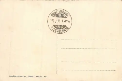 Isergebirge Der Hochstein 1058 mtr. ü. d. M. Postkarte AK 1914