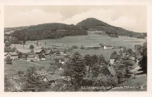 Stadtansicht Lichtenwalde mit Lausche Sachsen Postkarte