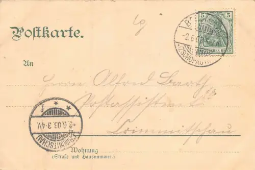 Schloss Lichtenwalde Postkarte 1903