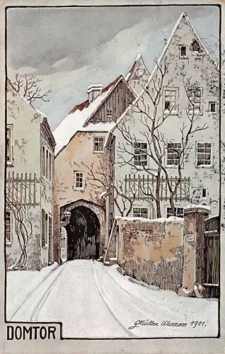 Wurzen Das Domtor, abgebrochen 1880 Postkarte 1912