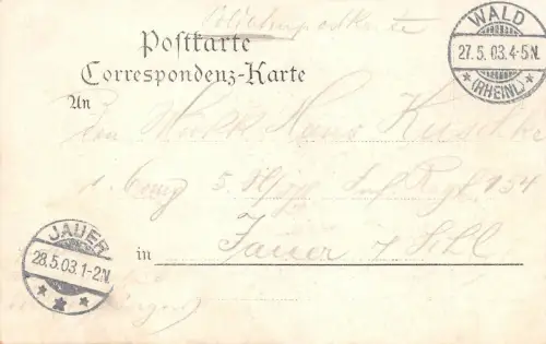 Wald Rheinland Bewohner am Kirche Kriegerdenkmal Postkarte 1903