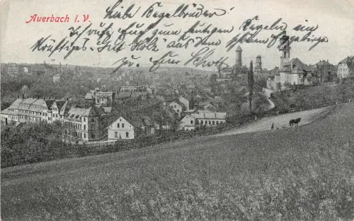 Auerbach i. V. Ansicht Postkarte AK 1920