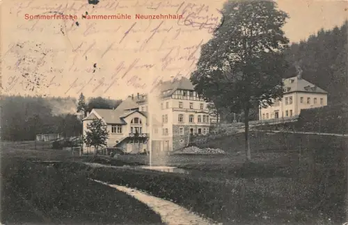 Sommerfrische Hammermühle Neunzehnhain Postkarte AK 1913