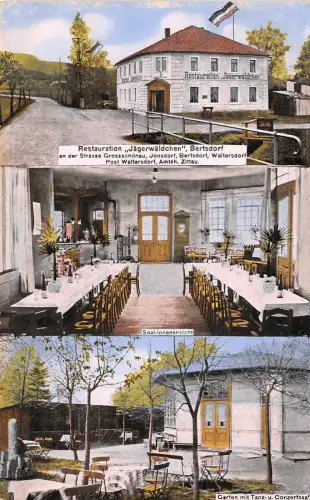 Bertsdorf Restaurant Jägerwäldchen an der Strasse Postkarte