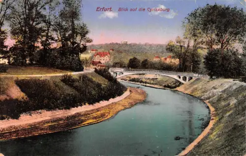 Erfurt Blick auf die Cyriaxburg Postkarte AK 1924
