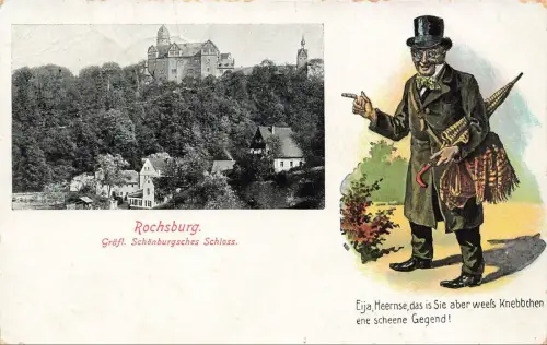 Ansicht Schönburgsches Schloss Rochsburg Sachsen Postkarte AK