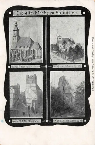 Die alten Kirche zu Hainichen Sachsen Postkarte AK