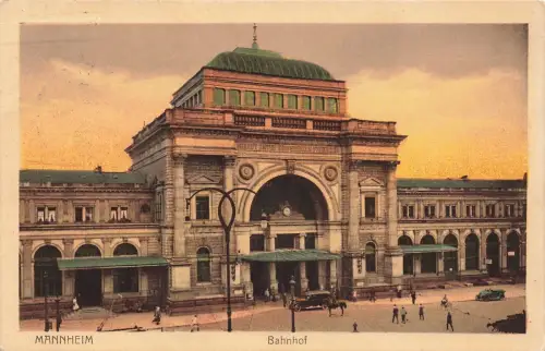 Mannheim Bahnhof Ansicht Baden-Württemberg Postkarte AK 1926