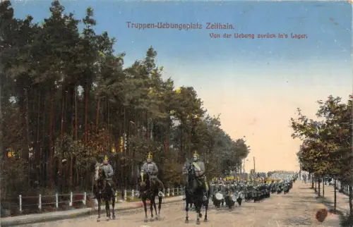 Von der Übung zurück ins Lager Truppen-Übungsplatz Zeithain Sachsen AK 1917
