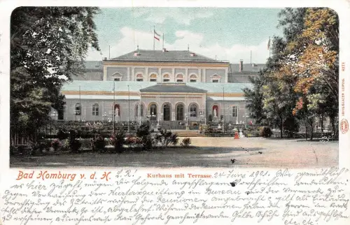 Bad Homburg v. d. H. Kurhaus mit Terrasse Postkarte AK 1901