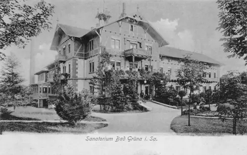 Sanatorium Bad Grüna Sachsen Postkarte AK 1911