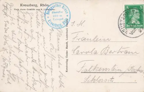 Kreuzberg in der Rhön Bayern Postkarte AK 1927