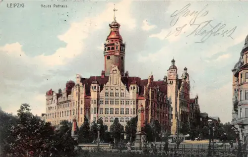 Leipzig Neues Rathaus Postkarte AK 1904