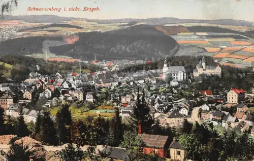 Schwarzenberg i. sächs. Erzgeb. Postkarte AK