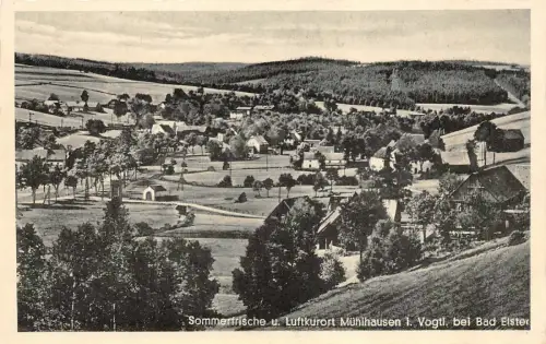Sommerfrische u. Luftkurort Mühlhausen i. Vogtl. bei Bad Elster Postkarte AK