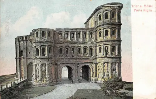 Trier a. Mosel Porta Nigra Relief Postkarte AK