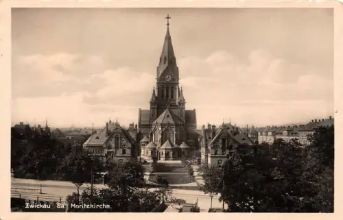 Zwickau Sa. Moritzkirche Postkarte 1936