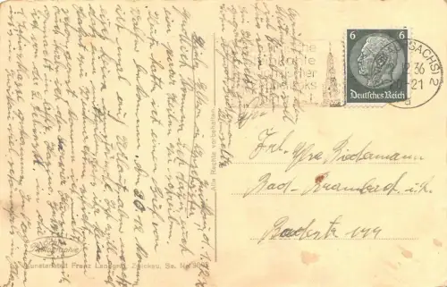 Zwickau Sa. Moritzkirche Postkarte 1936