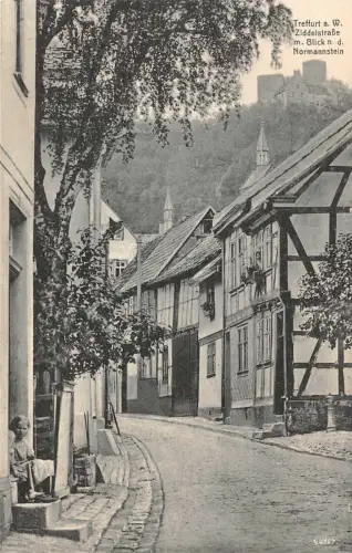 Treffurt a.W. Ziddelstraße m. Blick n.d. Normannstein Postkarte