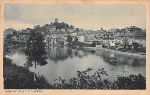 Lobenstein Blick vom Inselfelsen Postkarte AK 1929