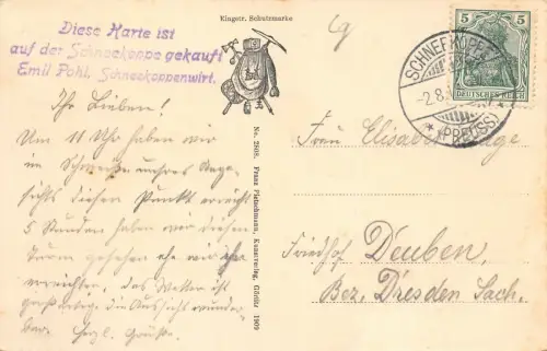 Riesengebirge Schneekoppenhäuser und Wetterwarte AK 1913