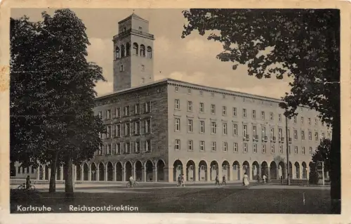 Karlsruhe Reichspostdirektion Baden-Württemberg Postkarte AK 1930